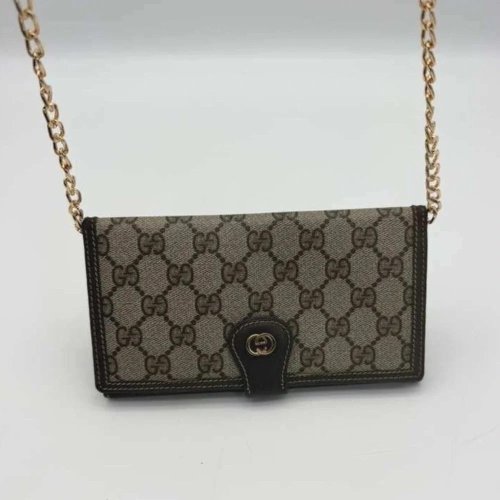 Authentic Vintage‎ Gucci GG Supreme Wallet Crossbody Accessory Collection Italy